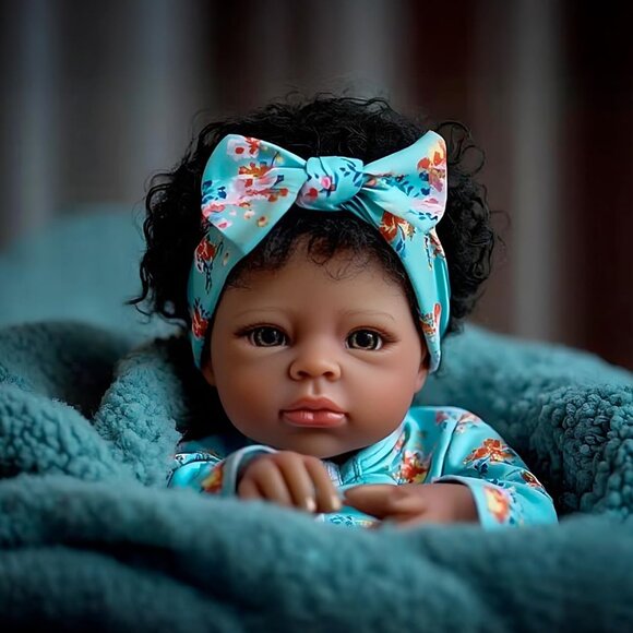 🆕 20Inch Silicone Reborn African American Reborn Light Brown Toddler Dolls - Picture 2 of 5